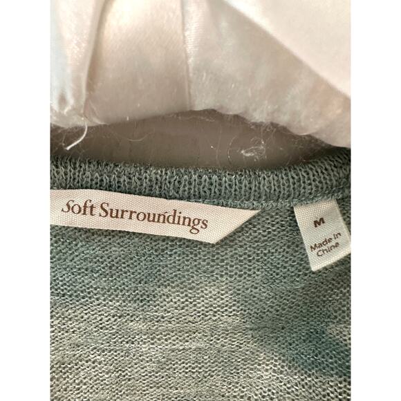 SOFT SURROUNDINGS | Half Zip Green Cozy Lightweight Pullover Top | Medium - Picture 5 of 6